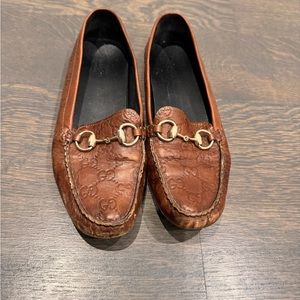 Authentic Pre-Owned Gucci Brown Monogram Flats- Size 39.5